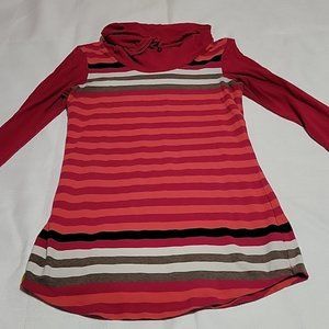 Lole Pink Striped Cowl Neck Tunic Womens Small
